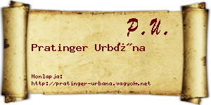 Pratinger Urbána névjegykártya
